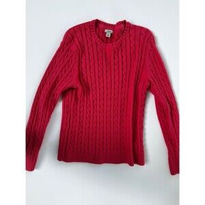 L.L. Bean cable knit sweater pink sz l